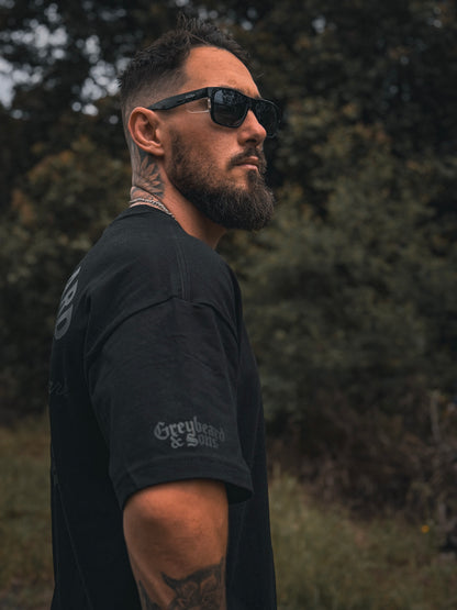 Whiskey Bones Black on Black Tee | Greybeard & Sons | Unisex