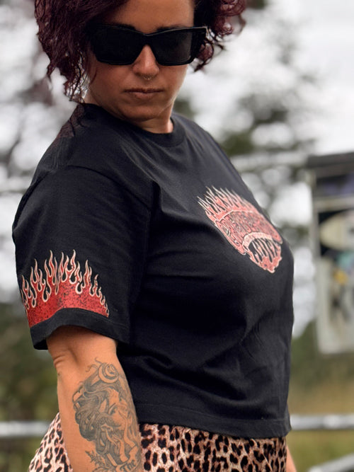 Hellbound Ladies Crop Tee | Greybeard & Sons