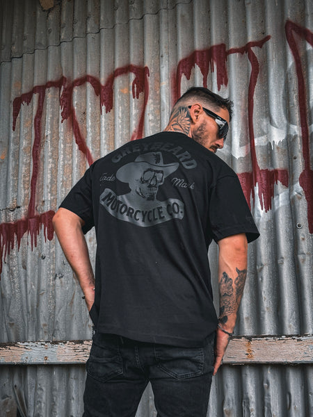 Whiskey Bones Black on Black Tee | Greybeard & Sons | Unisex
