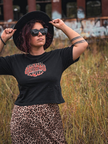 Hellbound Ladies Crop Tee | Greybeard & Sons